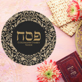 Chic Black en Gold Hebrew Pesach Passover Papieren Bordje