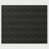 Chic Black en Gold kerstboom Cadeaupapier (Vlak)