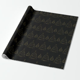 Chic Black en Gold kerstboom Cadeaupapier