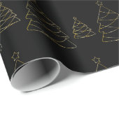 Chic Black en Gold kerstboom Cadeaupapier (Rol Hoek)