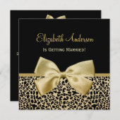 Chic Black en Gold Leopard Print Vrijgezellenfeest Kaart (Voorkant / Achterkant)