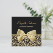 Chic Black en Gold Leopard Print Vrijgezellenfeest Kaart (Staand voorkant)