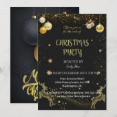Chic Black en Gold Save The Date (Voorkant / Achterkant)