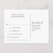 Chic Black en Gold Song Request RSVP Briefkaart (Achterkant)