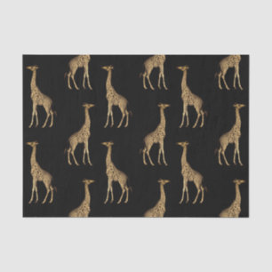 Chic Black en Golden Giraffe Print Tissuepapier