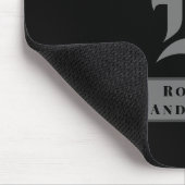 Chic Black en Gray Classic American Text Monogram Muismat (Hoek)