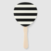 Chic black en iory strepen aangepast script bruilo handwaaier (Achterkant)