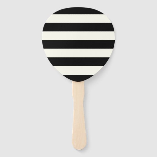Chic black en iory strepen aangepast script bruilo handwaaier (Achterkant)