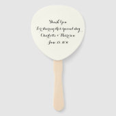 Chic black en iory strepen aangepast script bruilo handwaaier (Voorkant)