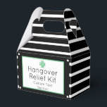 Chic Black en Mint Hangover Relief Kit Favor Box Bedankdoosjes<br><div class="desc">Perfect klassieke zwarte en witte aanzuigerhanger met doorgestreepte hangover-hulpdoos voor een aanpasbare mint.</div>