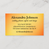 Chic Black en Oranje Folie Luxury Wedding-planner Visitekaartje (Achterkant)