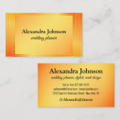 Chic Black en Oranje Folie Luxury Wedding-planner Visitekaartje (Voorkant / Achterkant)