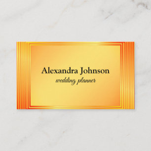 Chic Black en Oranje Folie Luxury Wedding-planner Visitekaartje