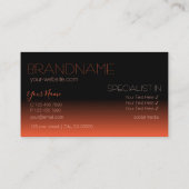 Chic Black en Oranje Mirror Font Classic Stylish Visitekaartje (Achterkant)