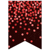 Chic Black en Red Confetti Happy Birthday Vlaggetjes (Eerste vlag)