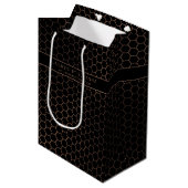 Chic Black en Roos Gold geometric Medium Cadeauzakje (Voorkant Gekanteld)