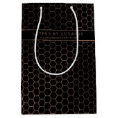 Chic Black en Roos Gold geometric Medium Cadeauzakje (Voorkant)