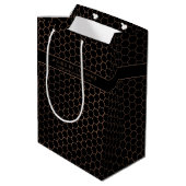 Chic Black en Roos Gold geometric Medium Cadeauzakje (Achterkant Gekanteld)