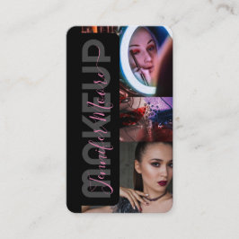 Chic Black en Roze 3 Foto's Qr Code Beauty Visitekaartje