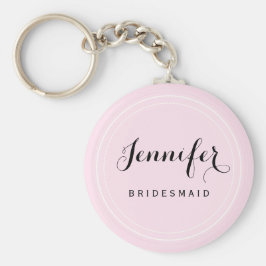 Chic Black en Roze personaliseren Bridesmaid Sleutelhanger