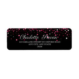 Chic Black en Roze Rose Gold Return-adres Etiket