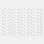 Chic Black en White Bonjour Inpakpapier Vel (Voorkant 3)