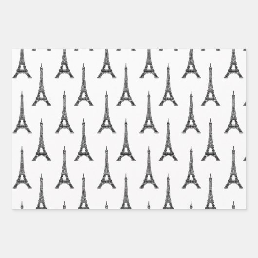 Chic Black en White Bonjour Inpakpapier Vel (Voorkant)