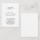 Chic Black en White Calligraphy Wedding Details Informatiekaartje (Voorkant / Achterkant)
