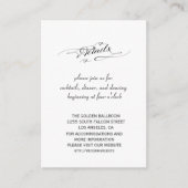 Chic Black en White Calligraphy Wedding Details Informatiekaartje (Voorkant)