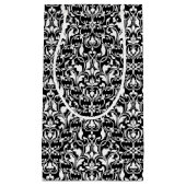 Chic Black en White Damask Klein Cadeauzakje (Voorkant)