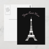 Chic Black en White French Style Eiffel Towers Briefkaart (Voorkant / Achterkant)