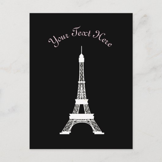 Chic Black en White French Style Eiffel Towers Briefkaart (Voorkant)