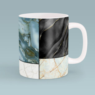 Chic Black en white Gold Marble Abstract patroon Koffiemok