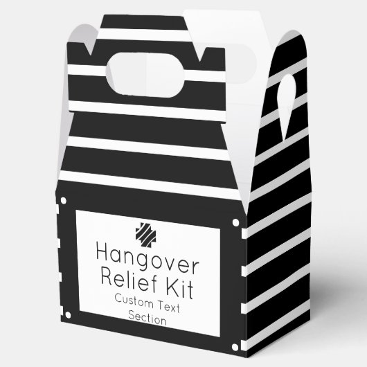 Chic Black en White Hangover Relief Kit Bedankdoosjes (Geopend)