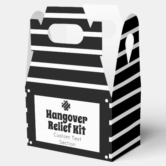 Chic Black en White Hangover Relief Kit Bedankdoosjes (Geopend)