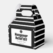 Chic Black en White Hangover Relief Kit Bedankdoosjes (Voorkant Zijde)
