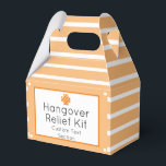Chic Black en White Hangover Relief Kit Favor Box Bedankdoosjes<br><div class="desc">Perfect vrolijke lichte oranje en witte aanzuiger gestripte hangover hulpuitrusting gunt doos die aanpasbaar is.</div>