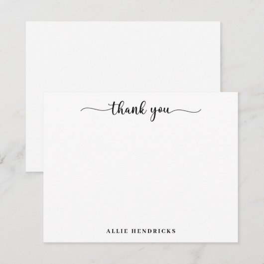 Chic Black en White Hartelijk dank Je kunt Kaart n (Voorkant / Achterkant)
