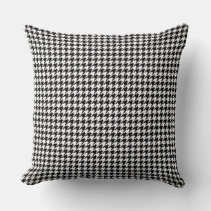 Chic Black en White Houndstooth Patroon Kussen