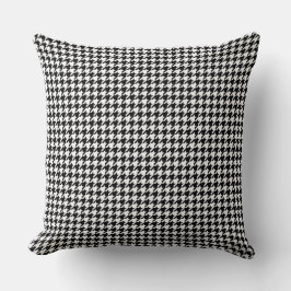 Chic Black en White Houndstooth Pattern Kussen