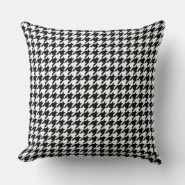 Chic Black en White Houndstooth Pattern Kussen