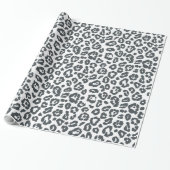 Chic Black en White Leopard Print Patroon Cadeaupapier (Uitgerold)