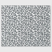 Chic Black en White Leopard Print Patroon Cadeaupapier (Vlak)