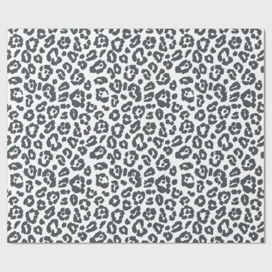 Chic Black en White Leopard Print Patroon Cadeaupapier (Vlak)