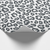 Chic Black en White Leopard Print Patroon Cadeaupapier (Hoek)