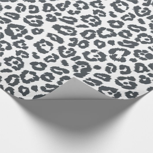 Chic Black en White Leopard Print Patroon Cadeaupapier (Hoek)