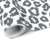Chic Black en White Leopard Print Patroon Cadeaupapier (Rol Hoek)