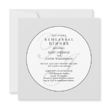 Chic Black en White Monogram Rehearsal Dinner