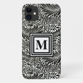 Chic Black en White Monogrammed Botanical Pattern Case-Mate iPhone Case