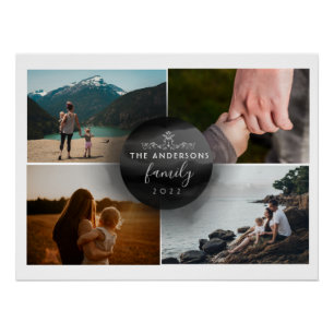 Chic Black en White ornamental 4 Foto's Perfect Poster